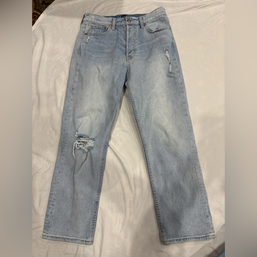 GAP comfy “cheeky straight” Light Blue Jeans